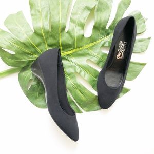Salvatore Ferragamo Black Slight Heel Flats Shoes